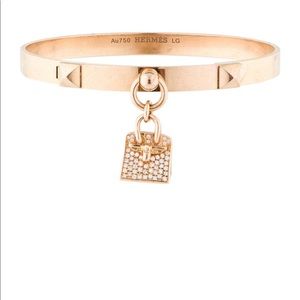 Hermès Collier de Chien bracelet with Birkin Charm